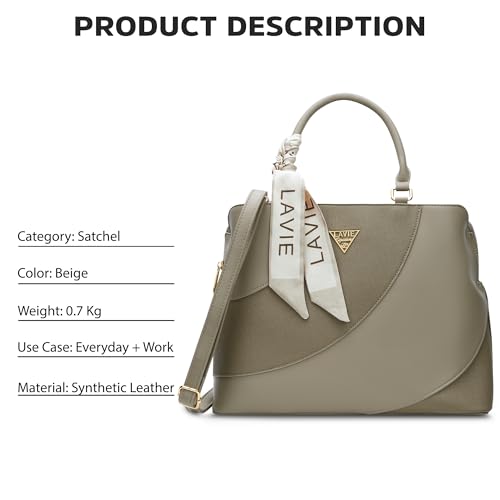 Image of Lavie Signature Women's Omaha 3C Satchel Handbag | Satchel Bag for Work | Ladies Purse | Stylish Shoulder Bag | Gift For Women