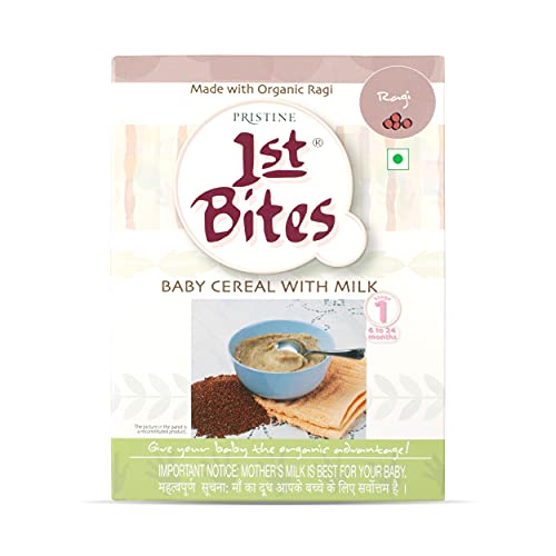 Image of Pristine 1st BITES Baby Cereal 300g | Baby Food (6-24 Months) Stage-1, 100% Organic Ragi | Infant Food