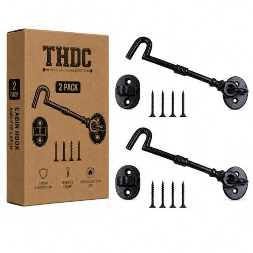 THDC Cast Iron Cabin Eye Hook, Latch for Gates, Latch