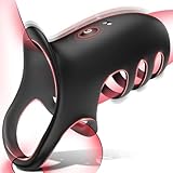 Vibrating Cock Ring with Adjustable Penis Sleeve - Sobtik 10 Vibration Modes Adult Sex Toys for Men Couples, Penis Ring Vibrator, G Spot & Testicle Stimulator, Girth Enhancer for Him & Her Pleasure