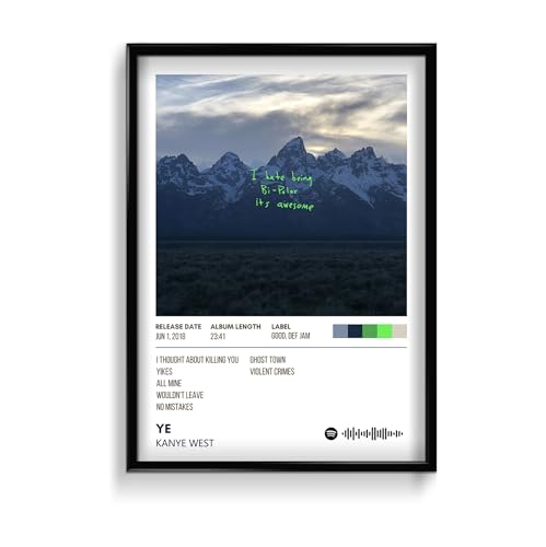 Image of Kanye West Ye Album Poster 13x19 Inch Unframed | 300 GSM Matte Board Paper with Peel & Stick Tape Included | Rap Hip Hop Wall Art | Posters for Wall | Home Decor | Wall Decor Items | Room Decoration Items