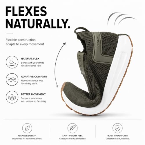Image of HAUX Men's Slip-On Running Shoes | Lightweight Sports Sneakers with Memory Foam Cushioning | Walking, Gym, Jogging, Training | Ultra Comfort & Style