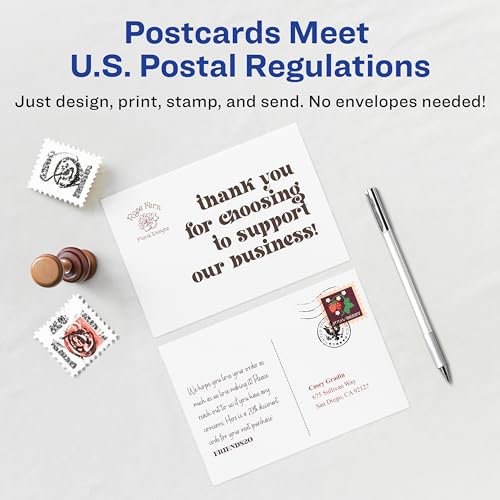 Cartes postales Avery 3380 texturées pour impression jet d'encre personnalisée à la maison