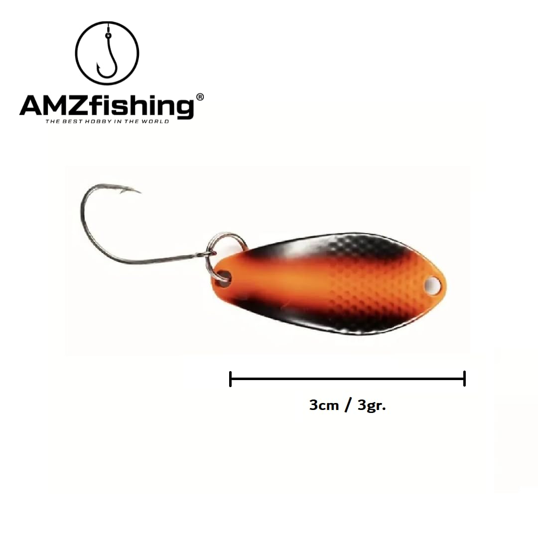 AMZfishing® Set 7 Spoon da 3g per Trota | Esche artificiali realistiche | Kit completo per pesca a mosca, spinning e pesca sportiva