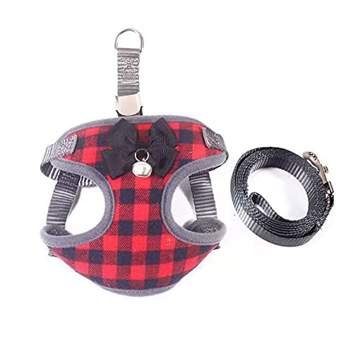 リード ハーネス 2点セット 猫 Tシャツ 犬服 胴輪 ペット用品 小型 中型 犬 猫 洋服 キャットウェア ドッグウェア Red2 S