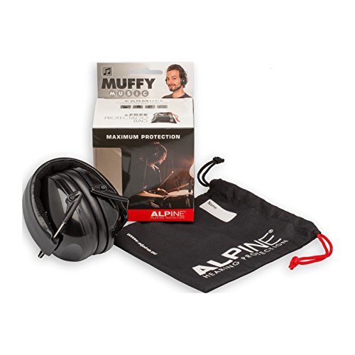 Alpine Muffy Music | Hearing Protection Foldable Soft Headband Earmuffs Black