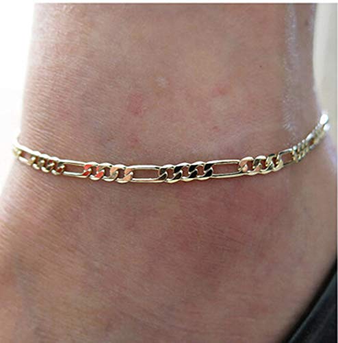 Preisvergleich Produktbild Jovono Fashion Fußkettchen Dainty Fußkettchen Armbänder Strandfußschmuck für Frauen und Mädchen (Gold)