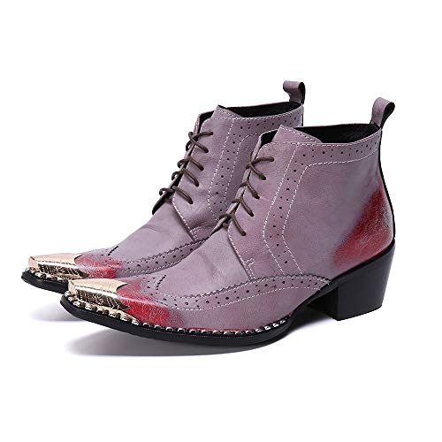 Feito à mão Botins masculinos de dois tons de metal com cadarço botins masculinos clube de negócios