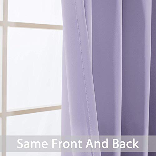 Yakamok Extra Wide Blackout Curtain for Sliding Glass Door, Grommet Thermal Insulated Room Divider Curtain 100W x 84L inch, Room Darkening Patio Curtain,8.3ft Wide x 7ft Tall, 1 Panel,Lilac
