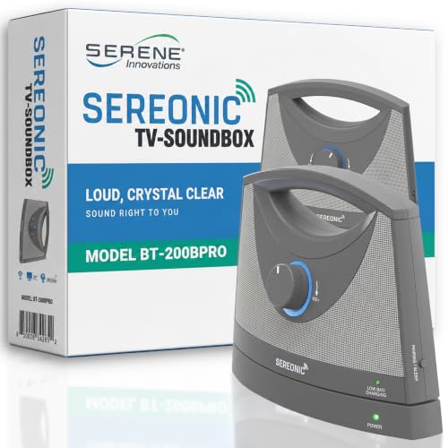 Image of SEREONIC Wireless TV Speakers for Hard of Hearing - Portable, Powerful, and Convenient