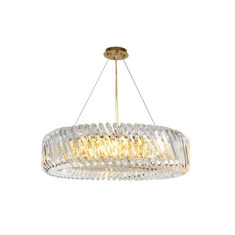 Lustre en cristal suspendu et réglable pour grand salon contemporain