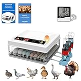 Arcanix Couveuse Oeuf Automatique Professionnelle 30 d'&oelig;ufs poule ou 75 &OElig;ufs de Caille &ndash; Incubateur &OElig;uf avec Volteo...