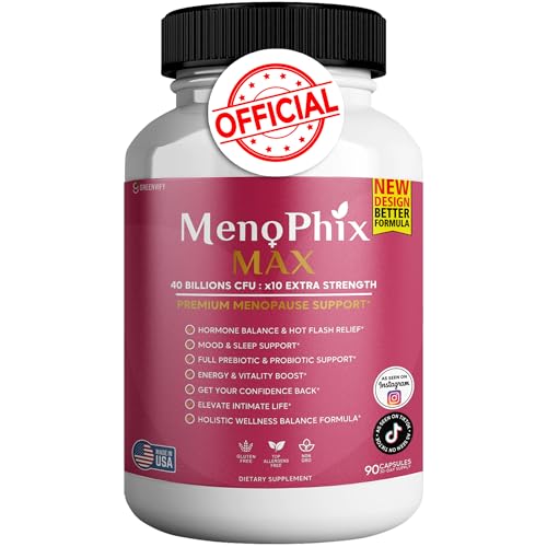 GREENVIFY MenoPhix Max Premium Menopause Support Supplement 40 Billions CFU Extra Strength 90 Capsules (1)