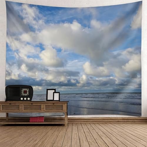 Tapisserie murale paysage naturel mer et nuage sérénité azur