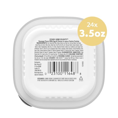 Cesar Home Delights Wet Dog Food, Sausage, Egg & Cheese, 3.5 oz, 24 Count - image 8