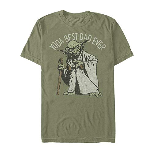 STAR WARS Mens Yoda Best Dad Ever T-Shirt - Military Green - X Large