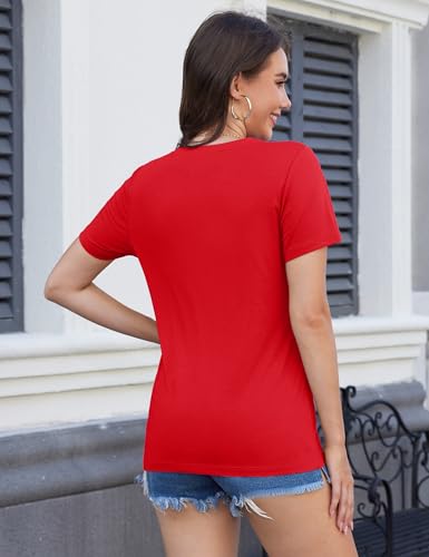 MAGCOMSEN Women's Short Sleeve T Shirts Cotton Summer UPF 50+ Crew Neck Casual Tops Trendy Solid Color Basic Tees4