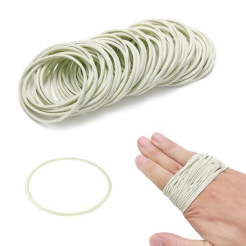 xinsheng Rubber Bands White Elastic 200PcsThick Natural Heavy Duty Strong for Tie Dye, Hair Home, Pens, Crab, Catapults, Bills, Bank Paper, Office Supplies(38mm) (2hhfr140)