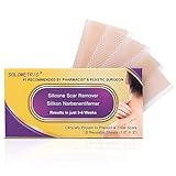 Solometric Silicone Scar Removal Sheets, Acne Burn, C-Section, Surgery, Keloid, New & Old Scars Treatment, Soft Adhesive Fabric Strips, 3'x1.38', 8 Reusable Sheets