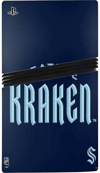 Skinit Decal Gaming Skin Compatible with PS5 Pro Bundle - Officially Licensed NHL Seattle Kraken Script Design
