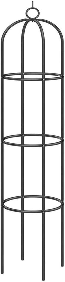 Metal Garden Obelisk Climbing Plant 1.9m Flowers Steel Frame Wgo Trellis Vines Floral Decor Army Green Yard Round Weather-Proof Metal