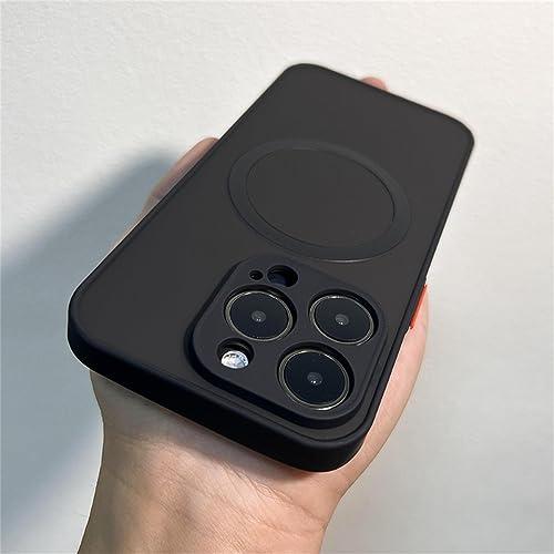 Coque iPhone 13 antichoc noire pour sécuriser le téléphone et charger sans fil