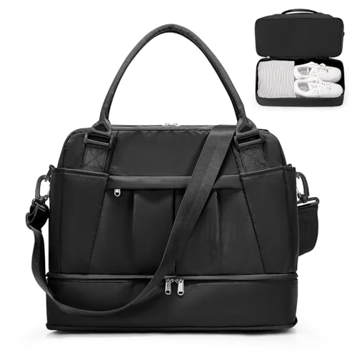 SZLX for Ryanair Airlines Cabin Bag 40x20x25 Underseat Foldable Travel Duffel Bag Holdall Tote Carry on Hand Luggage Overnight for Women and Men 20L, Black