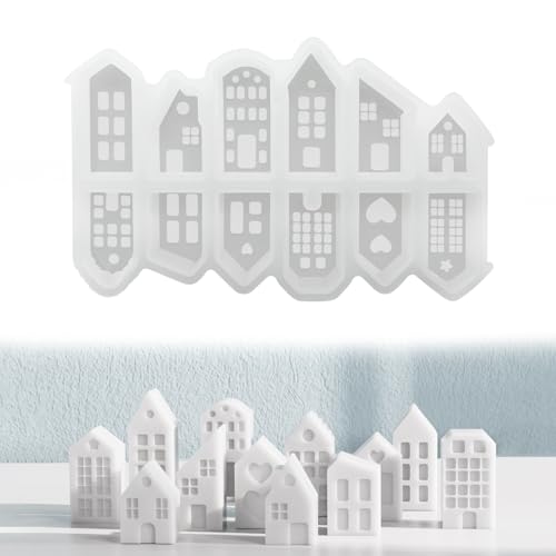 LOYEBOHU Silikonformen Gießformen Häuser, 12 Stück Mini Silikonform...
