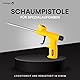 VERLINGER Schaumpistole für Bauschaum Klebstoffe, Präzise Dosier-Pistole, Bauschaumpistole Pistolenschaum PU schaum, Weiß Stahl Eco, DIY Projekte