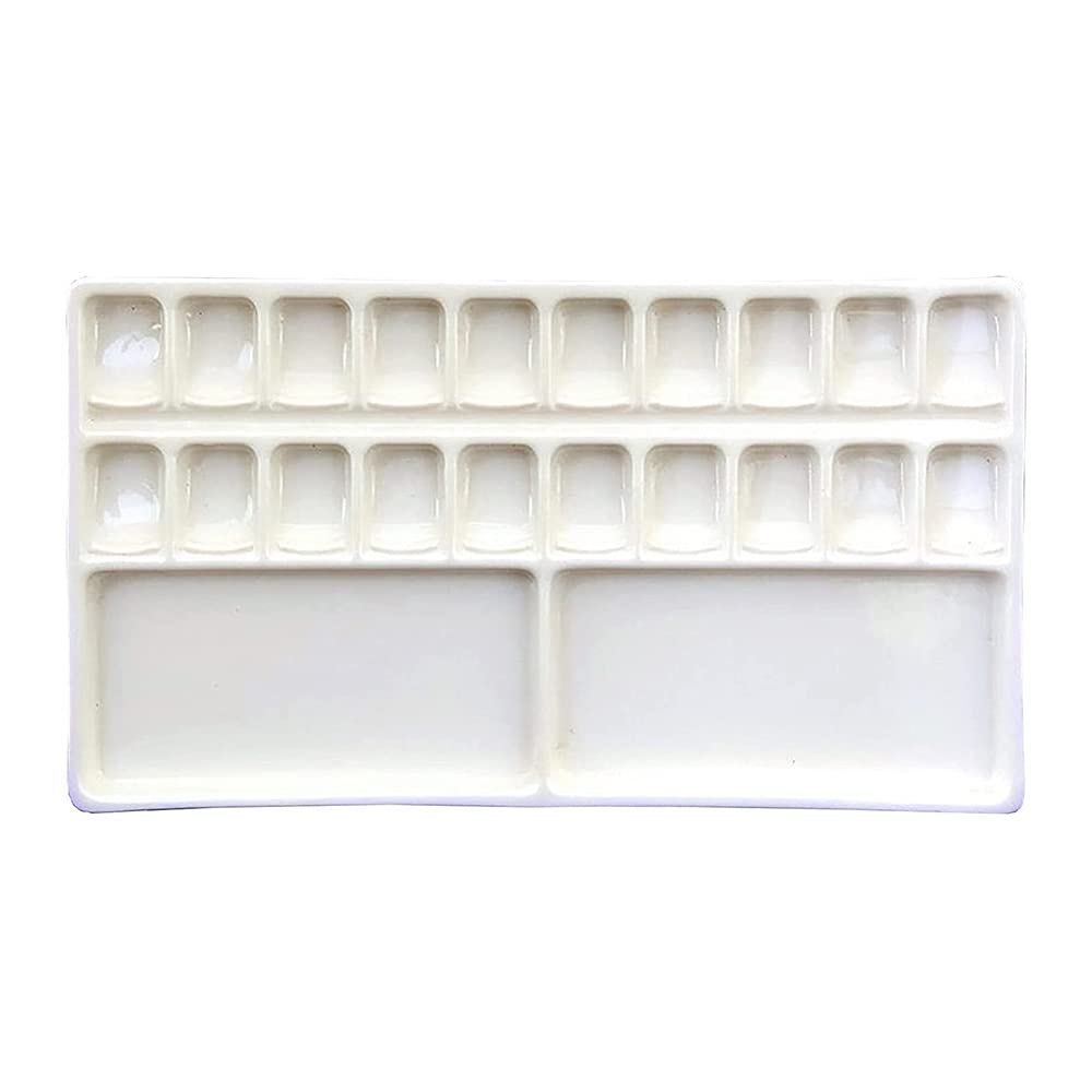 BAtlam Placa Atercolor, 20 Rejillas de cerámica, Rejilla de Color, Placa de Pintura de Acuarela, Caja de Color, Tablero portátil, Material de Pintura artística