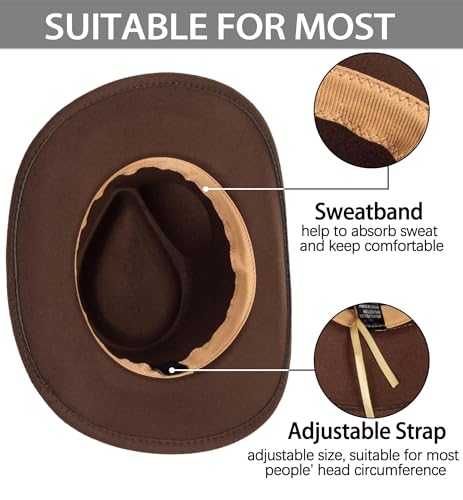 Kids-Cowboy-Bull-Head-Hats Boys Girls Western-HatsToddler Wide-Brim Classic Felt Fedora Cowgirl Hat for 2-6 Years4