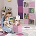 Sorbus Storage Cubes - 11 Inch Foldable Fabric Baskets for Organizing Pantry, Closet, Shelf, Toy Box, Cubby - 6 Collapsible Cloth Cube Storage Bins for Home, Nursery, Playroom, Bedroom (Pastel Pink)