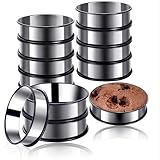 KUAYB 12Pieces Crumpet Rings Nonstick English Muffin Rings, 3.15 Inch Stainless Steel Double Rolled Metal Baking Tart Ring Molds for cookies, pastries