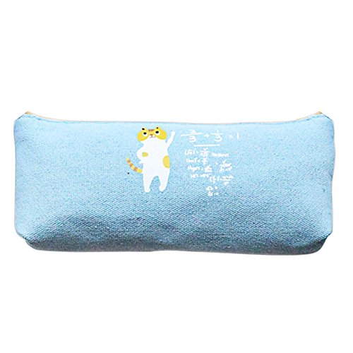 Preisvergleich Produktbild Hacoly Katzen mäppchen mädchen Junge Große Kapazität Leinwand Federmäppchen Student Niedlich Reißverschluss Briefpapier Pouch Pencil Case Für Studenten Beginne mit der Schule Geschenke