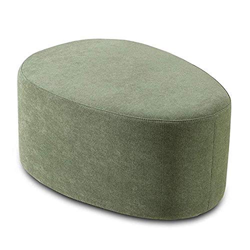 Taburete bajo de tela verde para descalzarse en el recibidor moderno