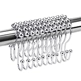 Misounda Double Shower Curtain Rings,Set of 14,Stainless Steel,Diameter 3 x 1.8 inches,for Shower Cu