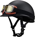 ★★Modischer Retro-Helm: Halbhelme für Herren und Damen sind ideale Motorradhelme, hohe Geschwindigkeit, kein Fahrgeräusch, Luftzirkulation, Anpassungsfähigkeit an unterschiedliche Temperaturen, Jahreszeiten