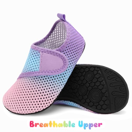 JIASUQI Kids Boys and Girls Summer Athletic Water Shoes Aqua Socks for Beach Swimming Pool2