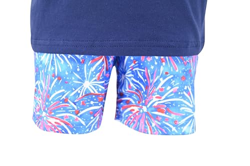 Image of Boys 2pc Shorts Set Outfit Short Sleeve Shirt with Fun Applique Print and Shorts