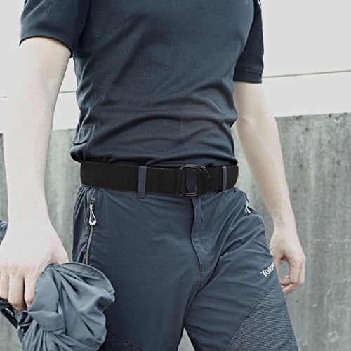 Image of Web Fabric Canvas Belt for Men Women with Double D Ring Buckle 1.5in Wide