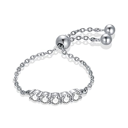 Bague chaîne en zircone ajustable : finis les problèmes de taille
