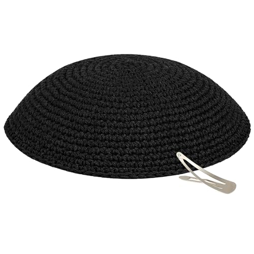 Image of Zion Judaica Quality Knit Kippahs Bulk Packs Knitted Kippot and Single Hand-Knit Kippas Kipa Clips Included