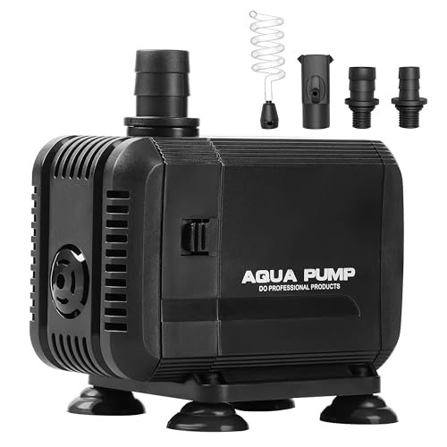 Image of Simple Deluxe 400GPH 15W Water Table Pump (1500L /H) with 3 Nozzles, Perfect for Fish Tank, Pond, Aquarium, Statuary, Hydroponics, Black