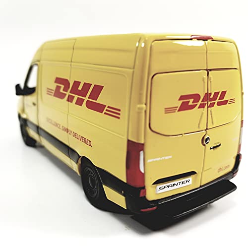 Vehículo a escala 1:48 Mercedes Sprinter DHL amarillo miniatura 7