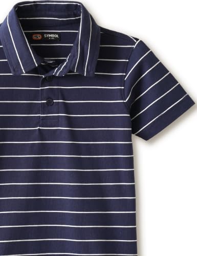 Image of Amazon Brand - Symbol Boys Soft Cotton Rich Jersey Striped Polo Shirt