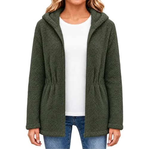 Girls Fleece Jacket Zip Up Hoodie Waist Winter Coat Fall Daily Size 4-15 - image 7