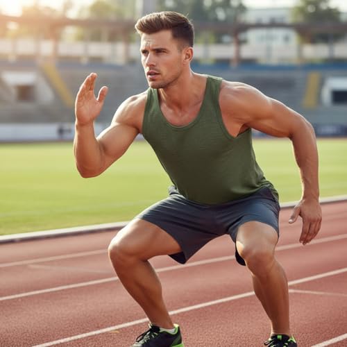 Men's Sleeveless Tank Top, Athletic Casual T-Shirt4