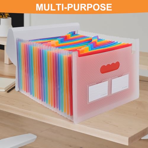Organizador de arquivos sanfonados, pastas expansíveis de 24 bolsos, caixa de arquivo portátil taman