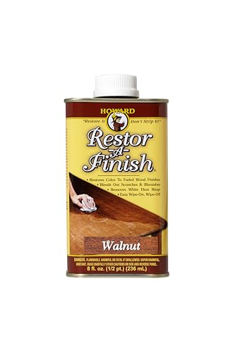 Comparison: Best Finish For Walnut 6 HOWARD - Restor-A-Finish: Restore Your Walnut Wood Finishes Repair Scratches, Eliminate Stains, White Heat or Water Rings and More. Safe on Furniture, Trim, and All Finished Wood. Size: 8 Fl oz