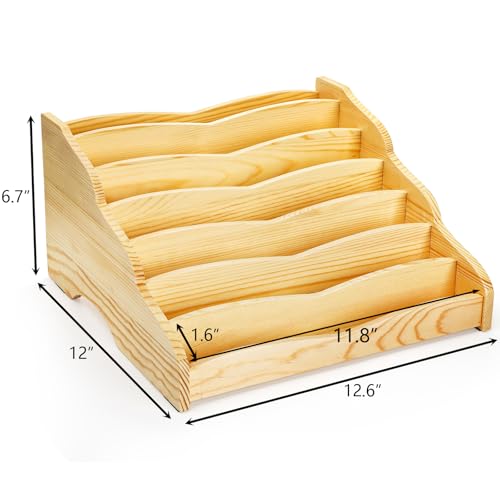 Image of Hedume Nail Polish Organizer Rack, 7 Tier Wooden Nail Polish Display Stand, No Assembly Required, Countertop Stand Display for Nails Polishs, Makeup, Essential Oil, Glasses
